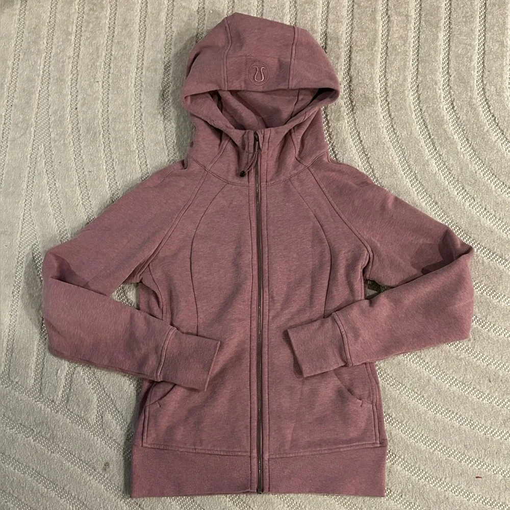 Lululemon Scuba Full-Zip Hoodie in Heathered Velvet Dust - Size 8